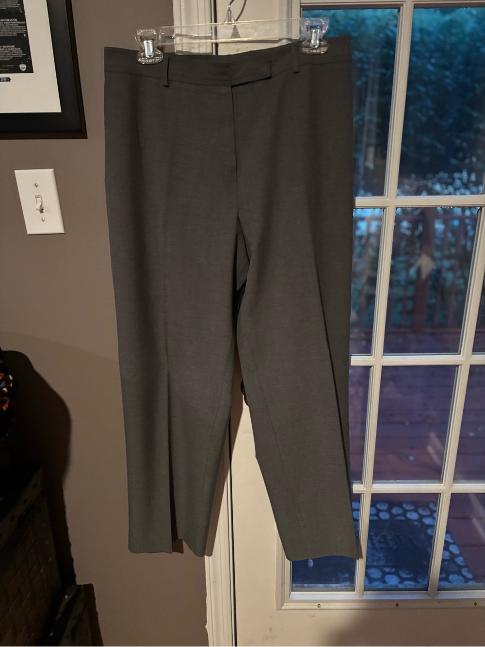 Classic Women's Straight-Leg Trousers in Charcoal Gray